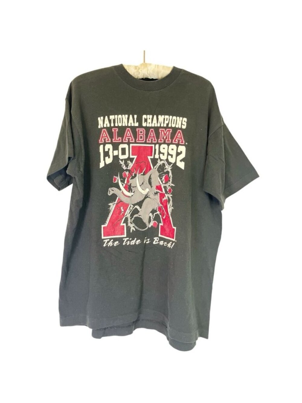 Vintage Alabama T-Shirt 1992 National Champs Single Stitch USA Made Sz XL Tide